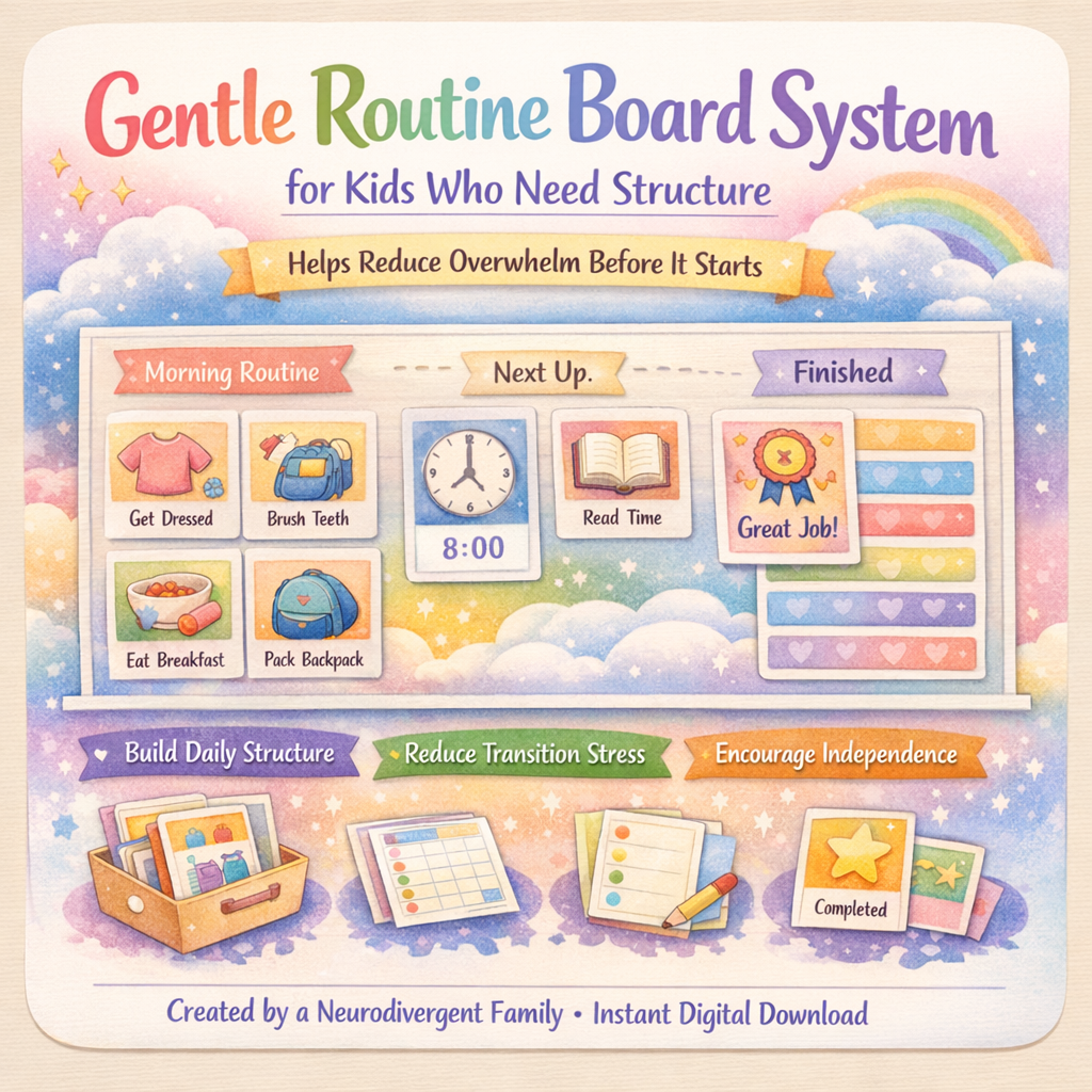 Gentle Routine Board System for Kids | Visual Daily Schedule Printable