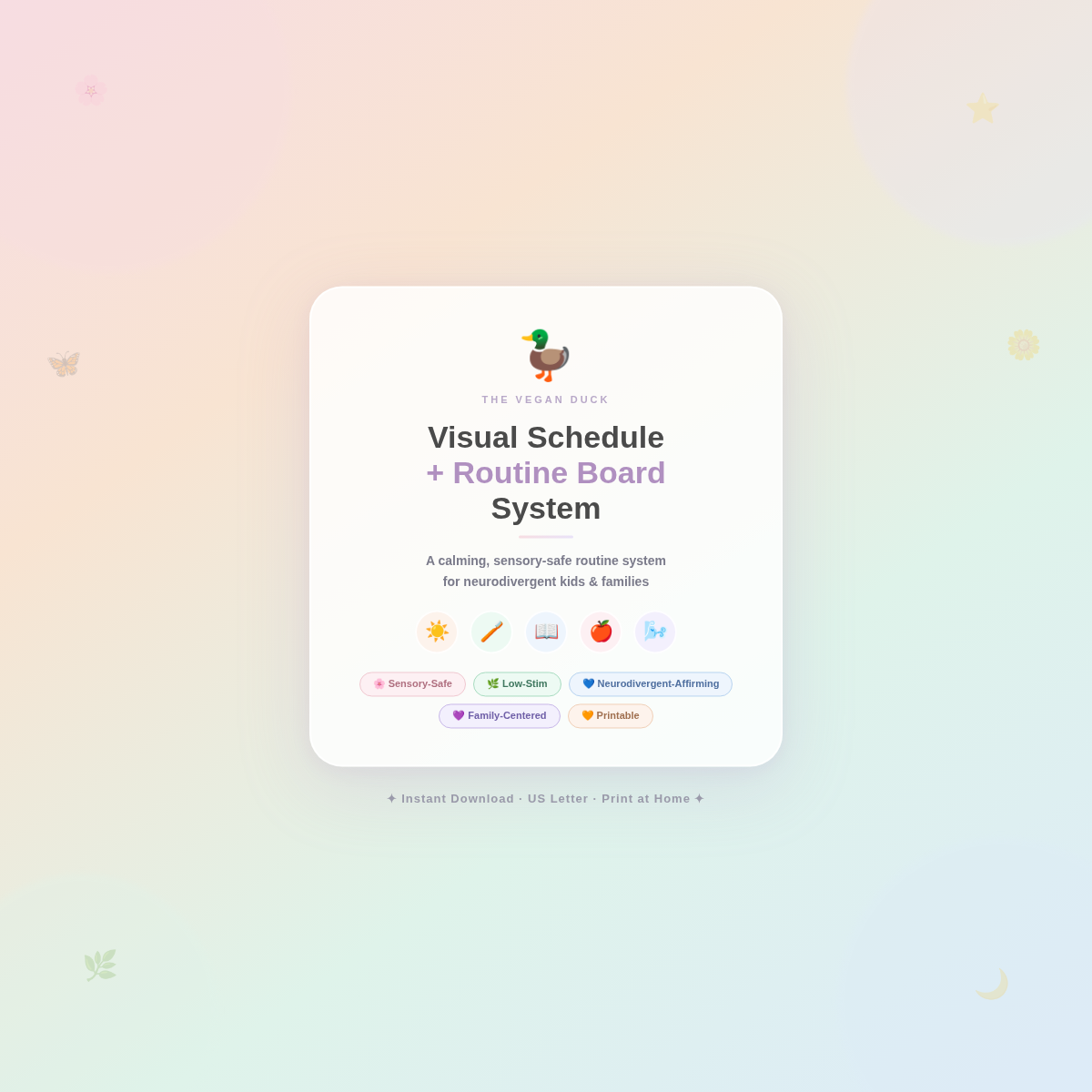 Visual Schedule + Routine Board System (Sensory‑Safe Printable for Neurodivergent Kids)